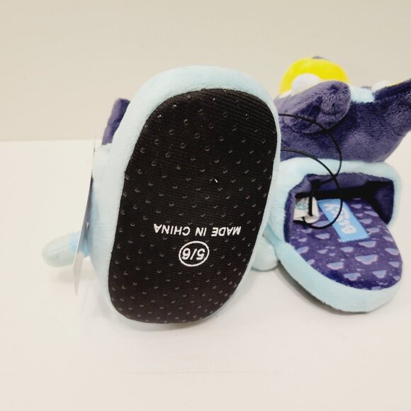 Youth Toddler Boys Slip On Slippers Blue Bluey Big Head Character Sz 5/6 - Picture 4 of 4